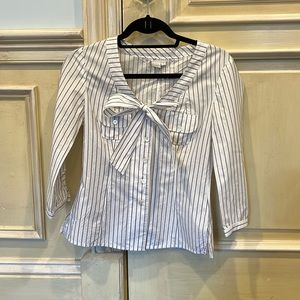 WORTH Long Sleeve Pinstripe Button Down Top